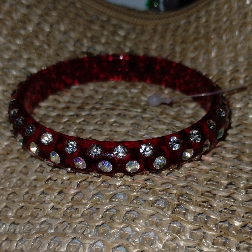 Rock & Roll Cowgirl Red and Silver Crystal Bracelet